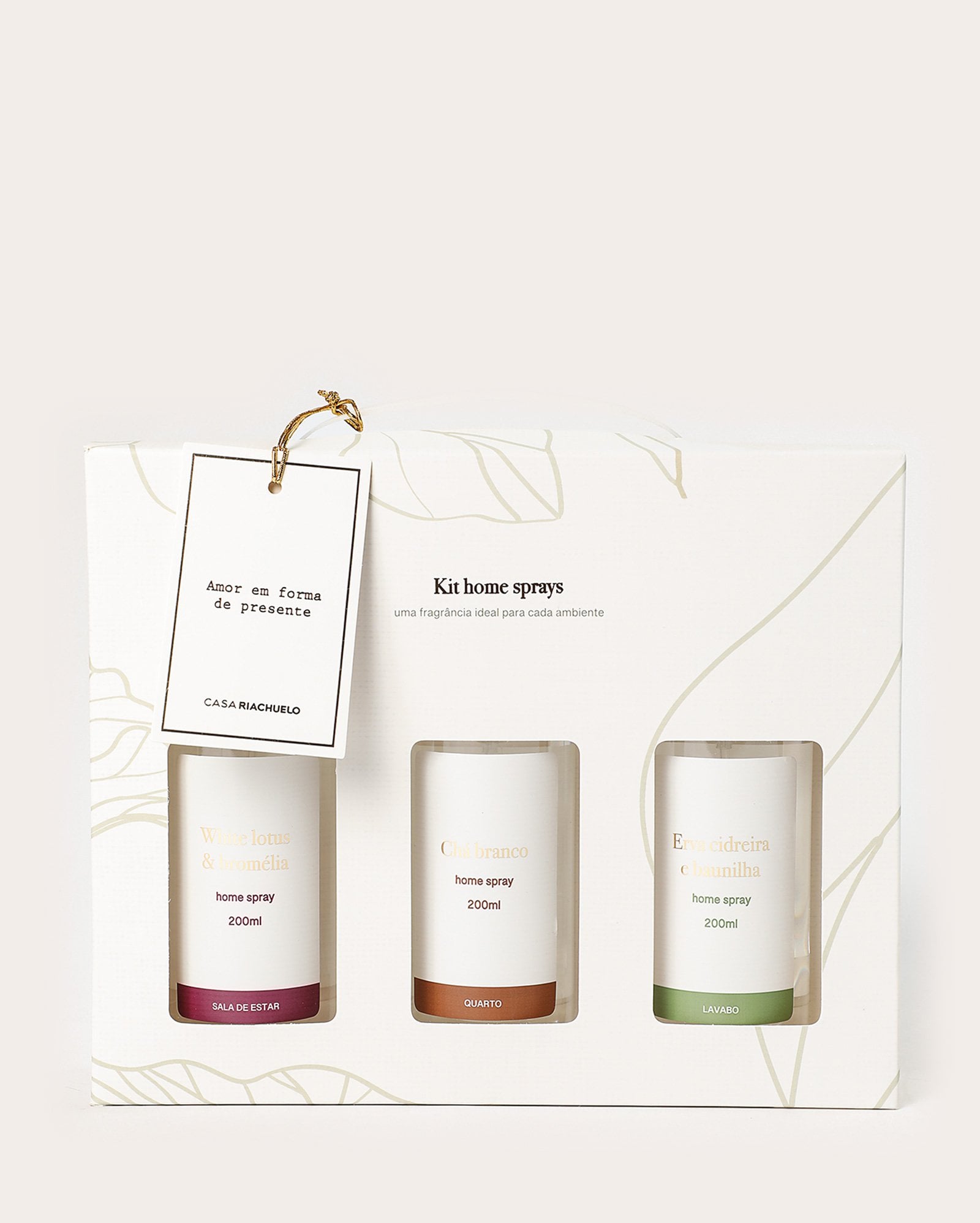 Kit spray de ambiente 3 itens White Lotus & Bromélia Chá Branco Erva Cidreira e Baunilha 200ml cada | Casa Riachuelo