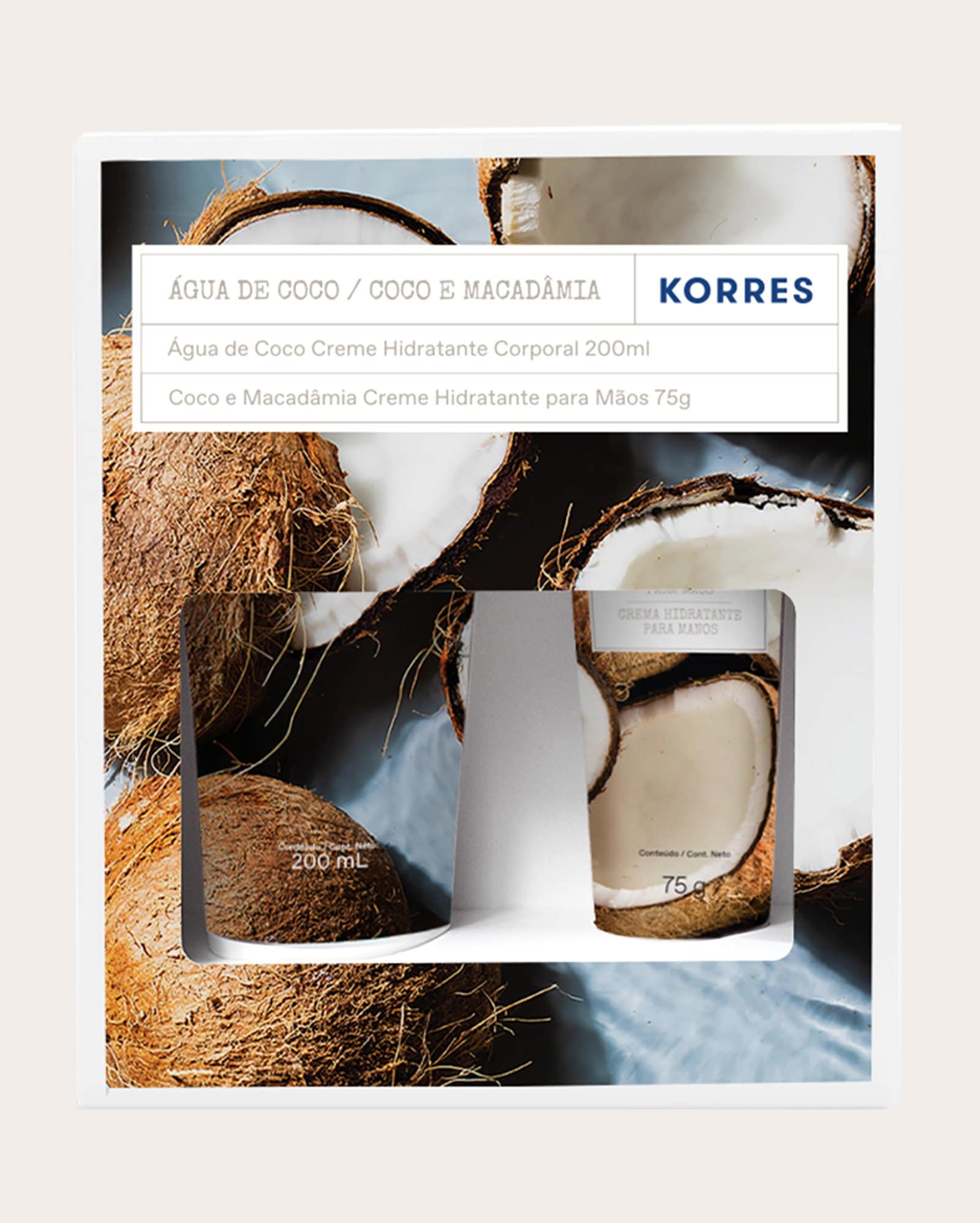 Kit hidratante corporal 200ml + creme para as mãos coco e macadâmia 75g | Korres