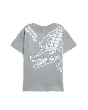 Camiseta infantil jacaré - cinza | Carter's