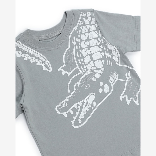 Camiseta infantil jacaré - cinza | Carter's