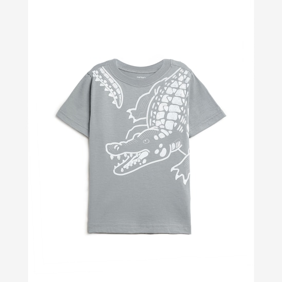 Camiseta infantil jacaré - cinza | Carter's
