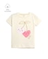 Camiseta infantil coração - bege | Carter's
