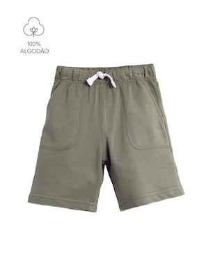 Bermuda infantil reta básica - verde | Carter’s