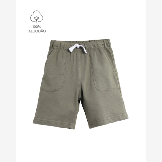 Bermuda infantil reta básica - verde | Carter’s