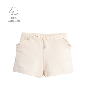 Short infantil relaxed com babados - bege | Carter's