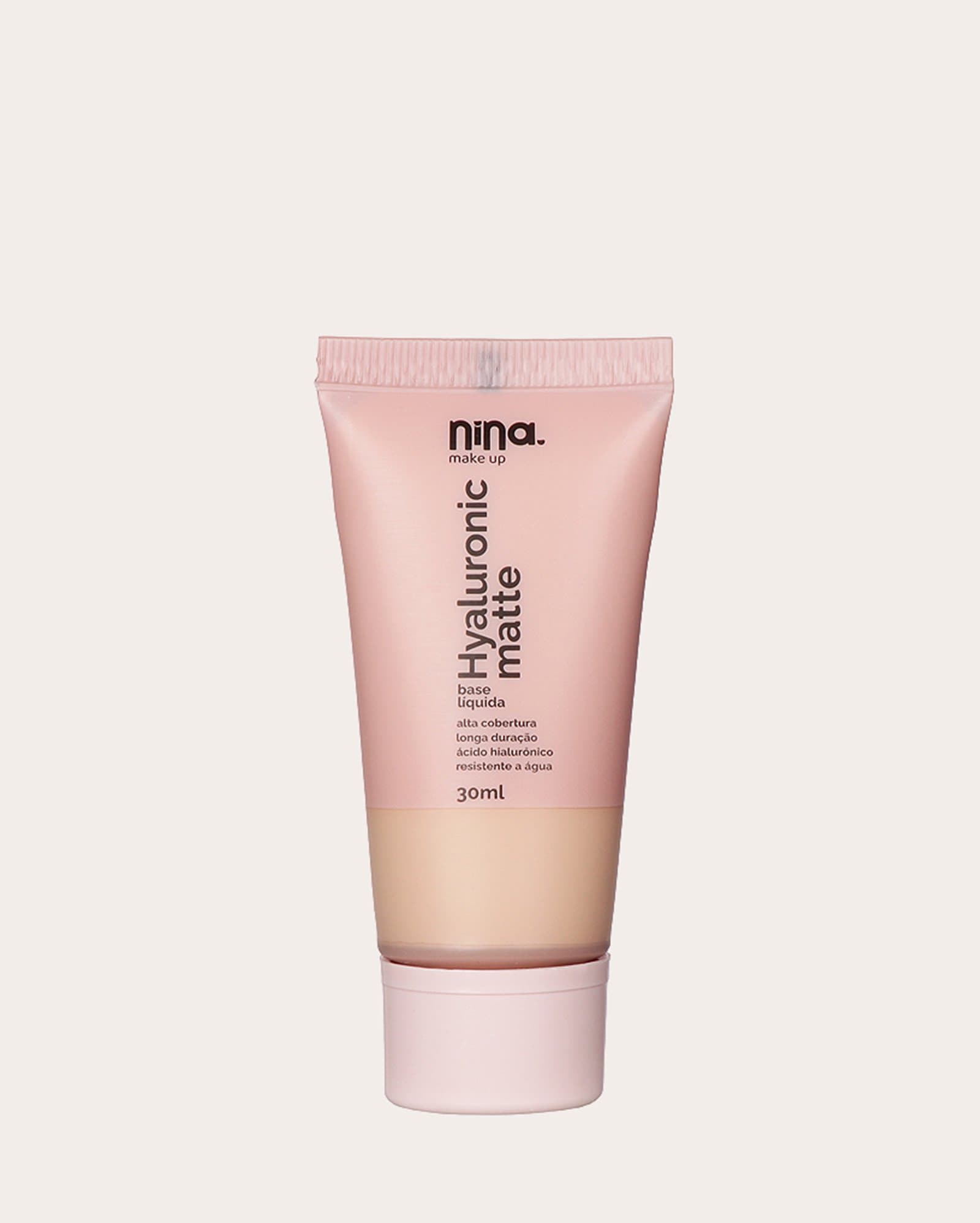 Base líquida Hyaluronic matte cor 0.5 30ml | Nina Makeup
