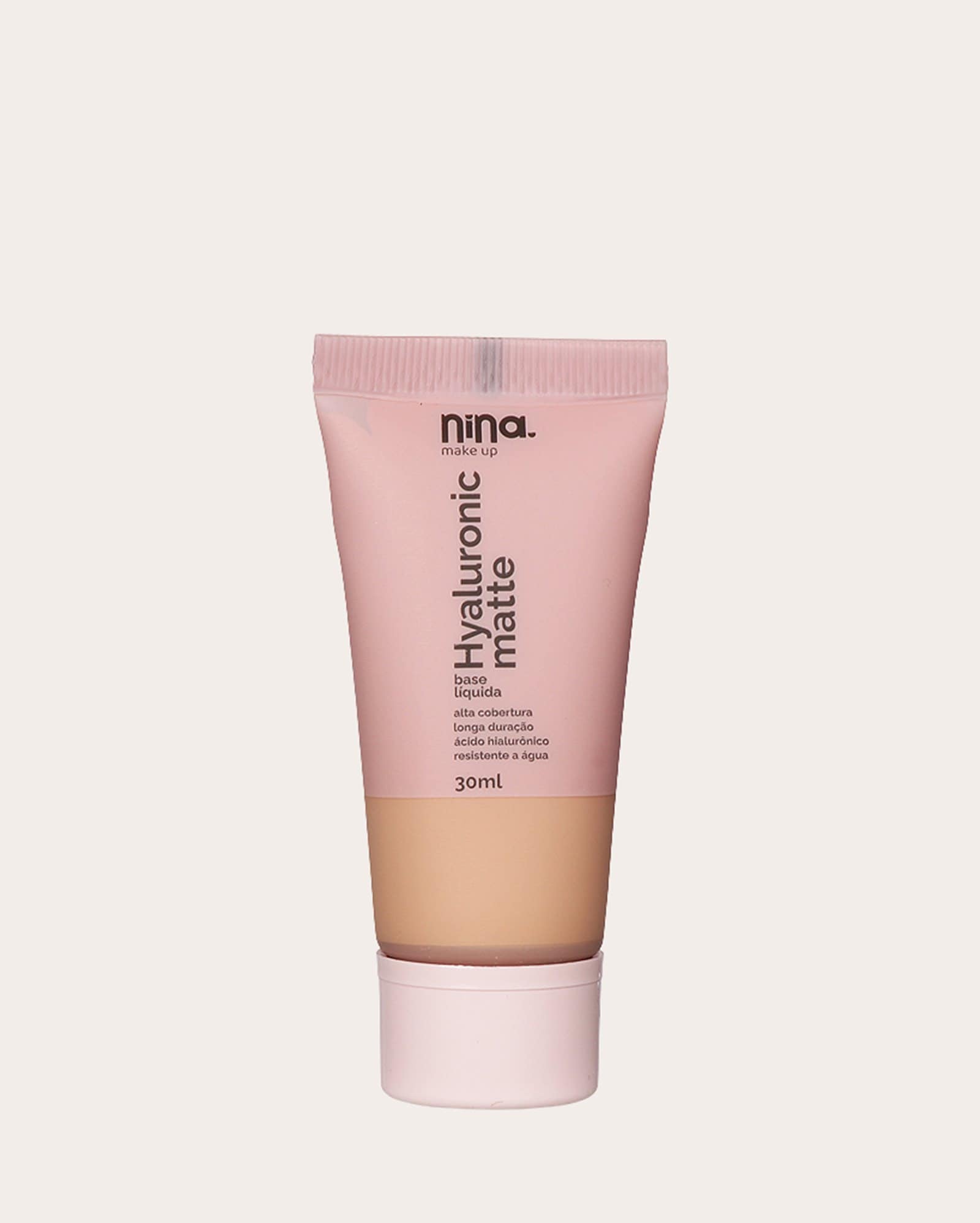 Base líquida Hyaluronic matte cor 3 30ml | Nina Makeup