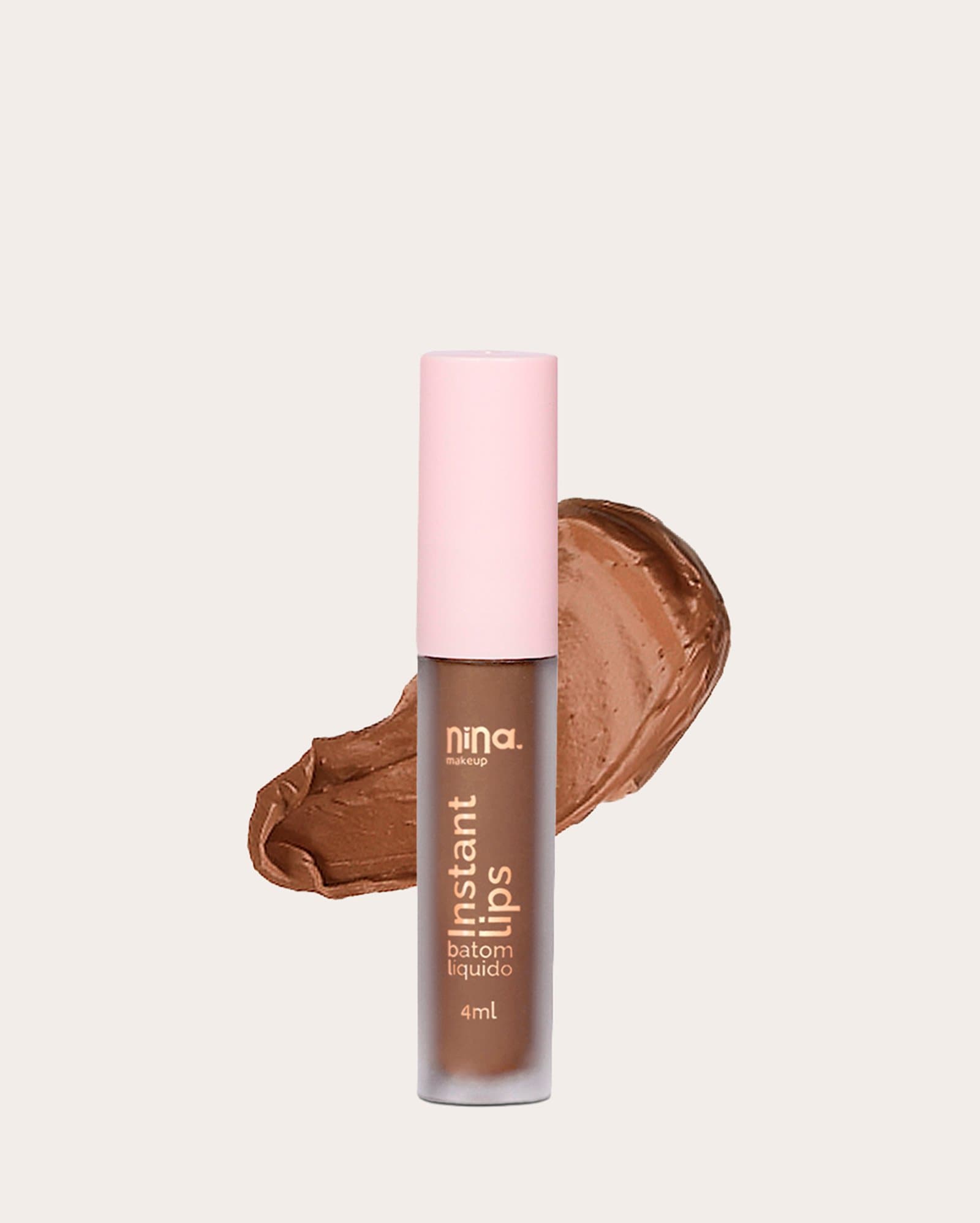 Batom líquido Instant Lips cor doce desejo 4ml | Nina Makeup
