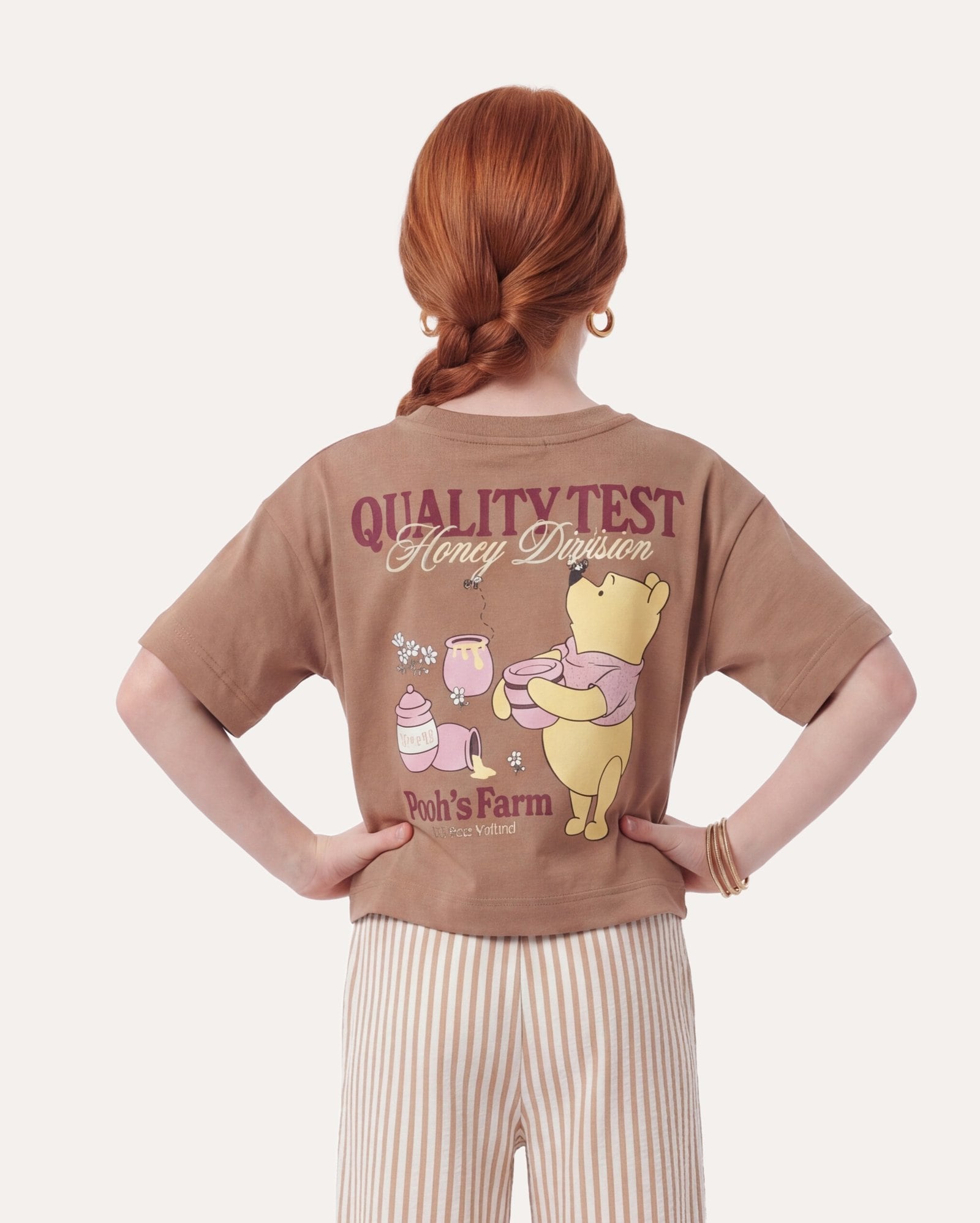 Camiseta infantil boxy Ursinho Pooh 6-14A - marrom | Disney
