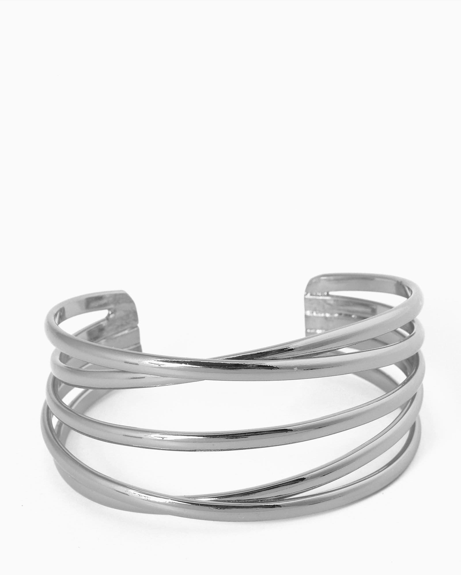 Pulseira feminina argolas - prateado