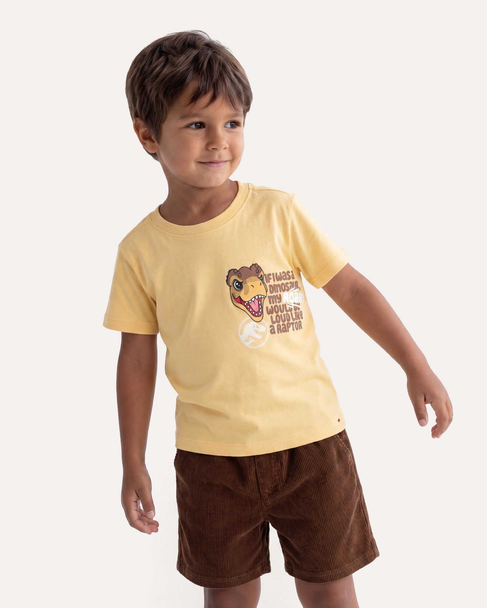 Camiseta infantil Jurassic World 1-6A - amarela | Universal
