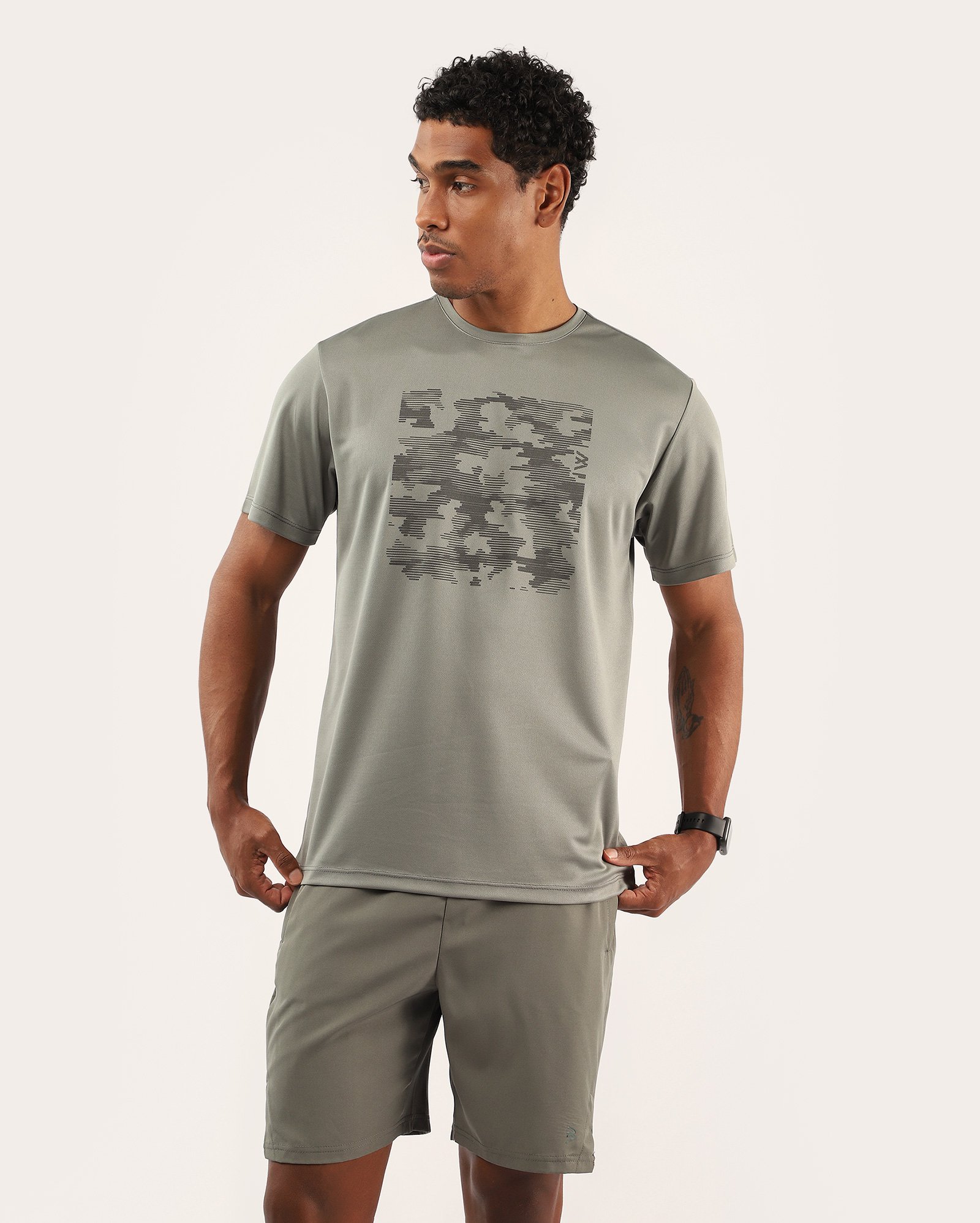 Camiseta esportiva masculina regular - verde | Body Work