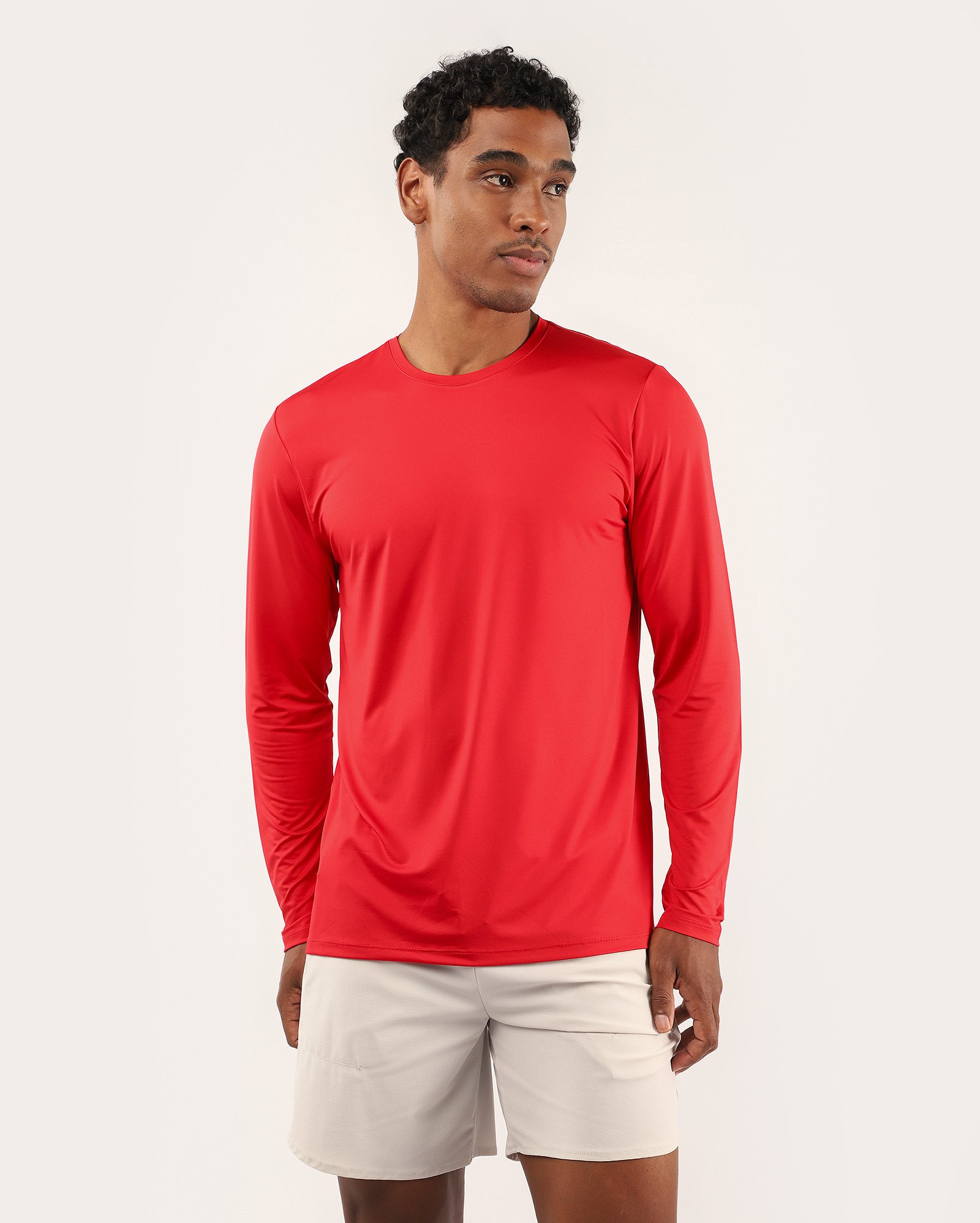 Camiseta de treino masculina proteção UV 50+ - Vermelho | Body Work