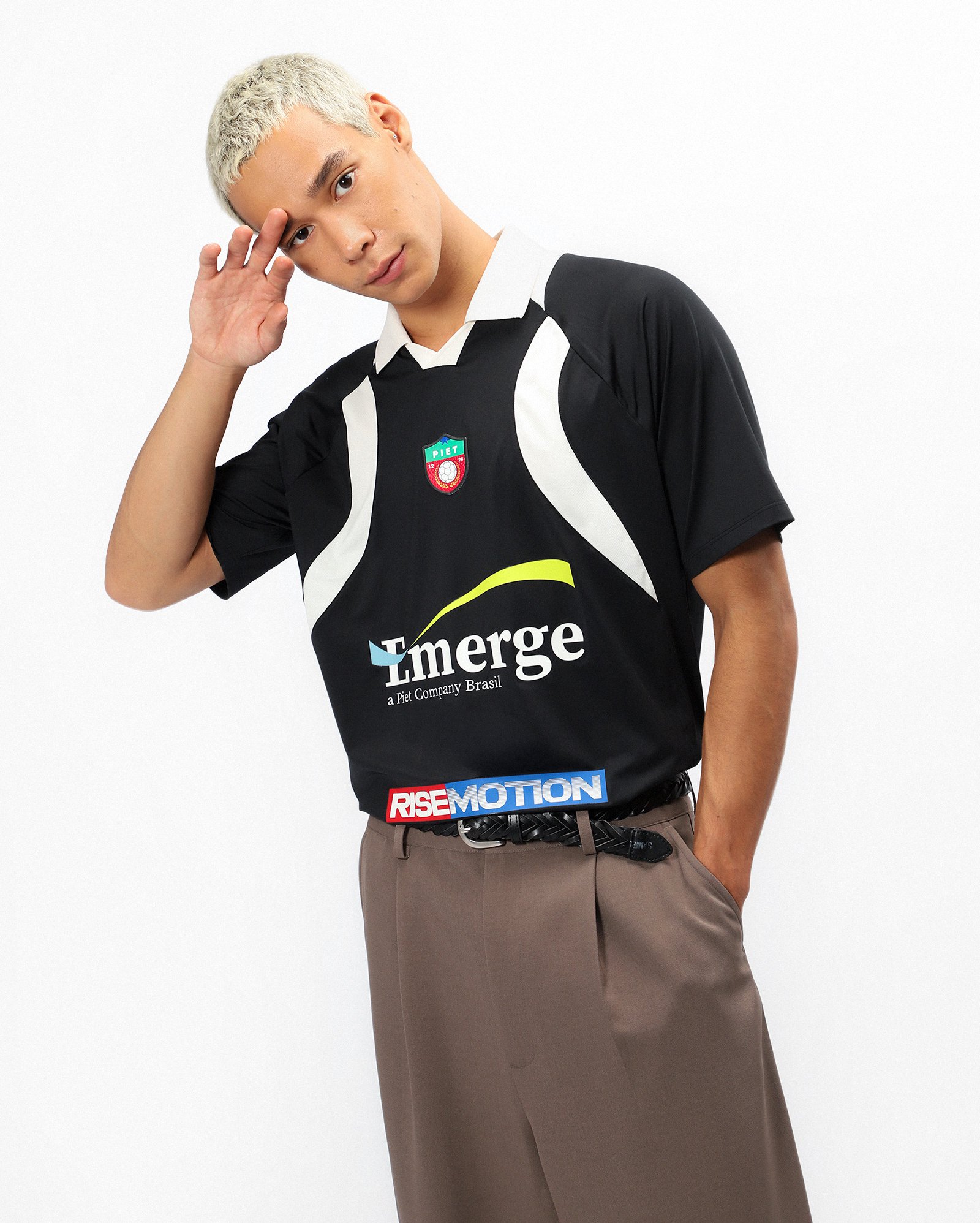 Polo raglan Piet + Pool - preta