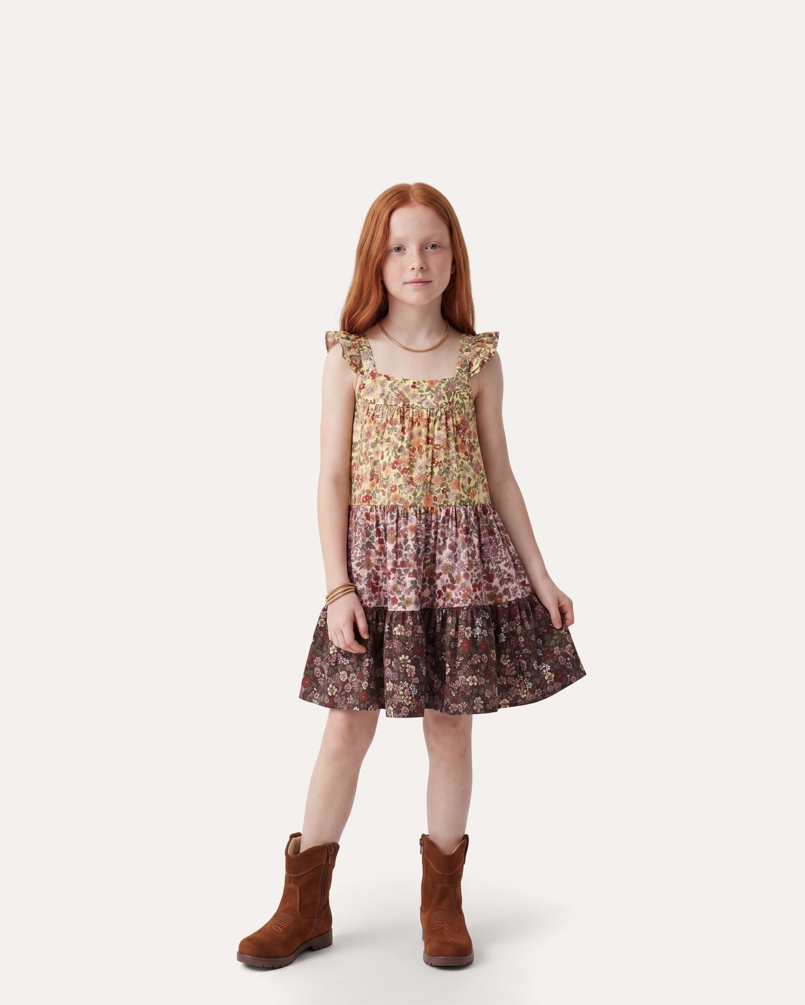 Vestido infantil evasê 3 marias floral 6-14A - multicor