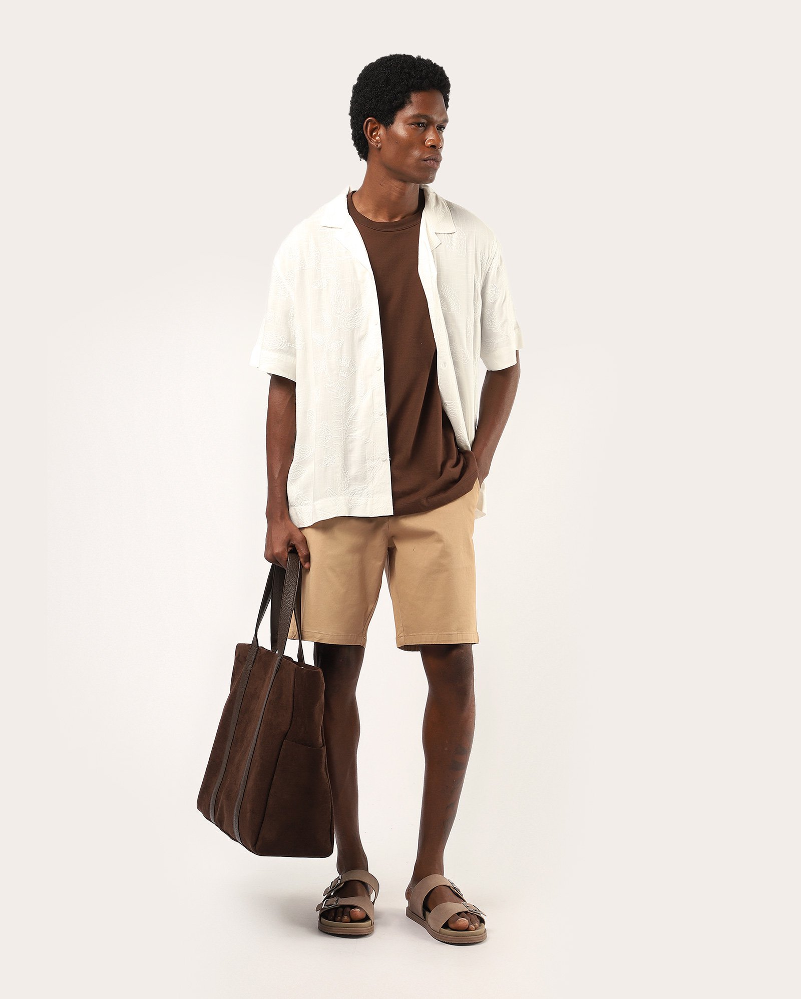 Bermuda sarja masculina reta chino - Marrom | Pool Jeans