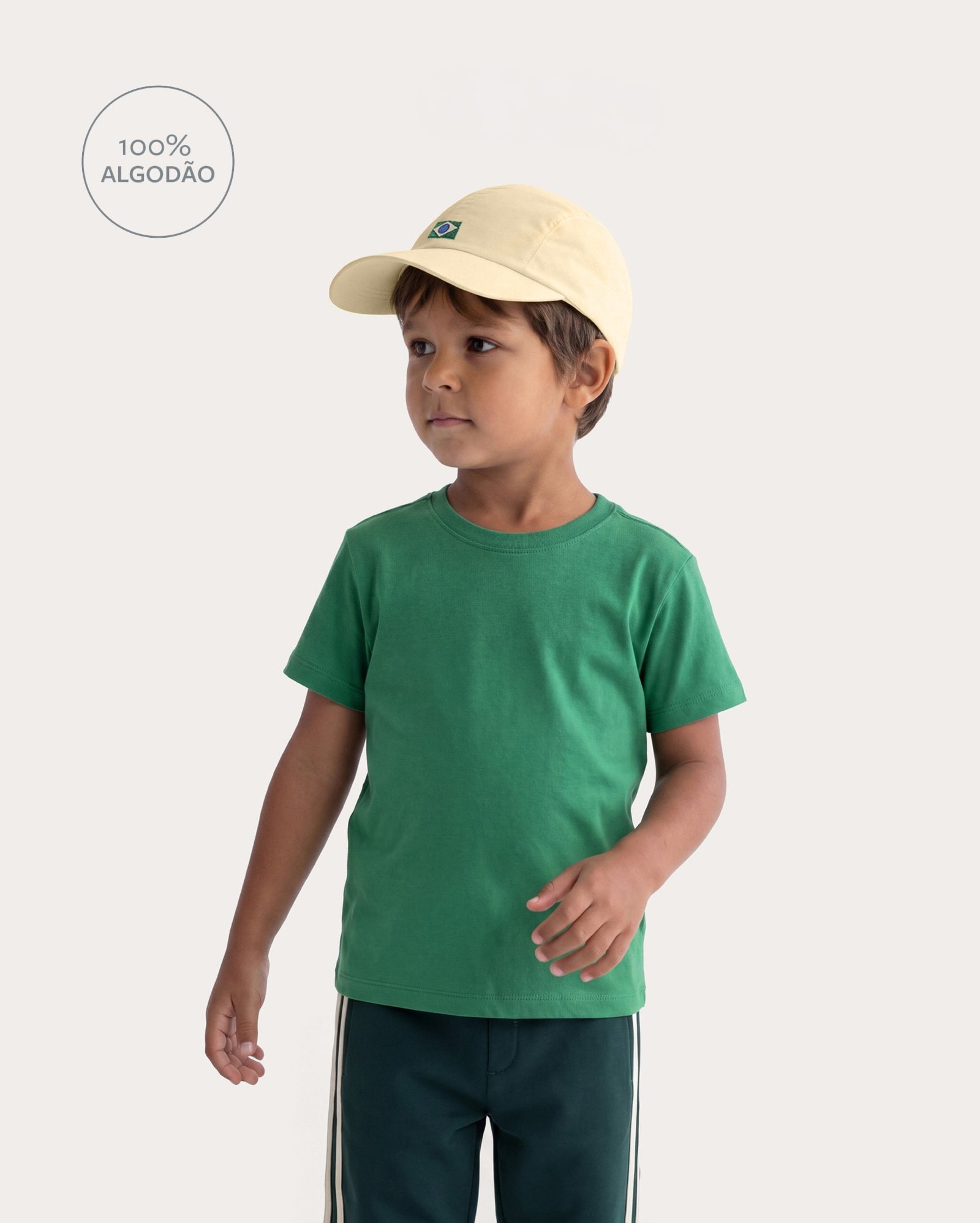 Camiseta infantil básica algodão 1-6A - Verde
