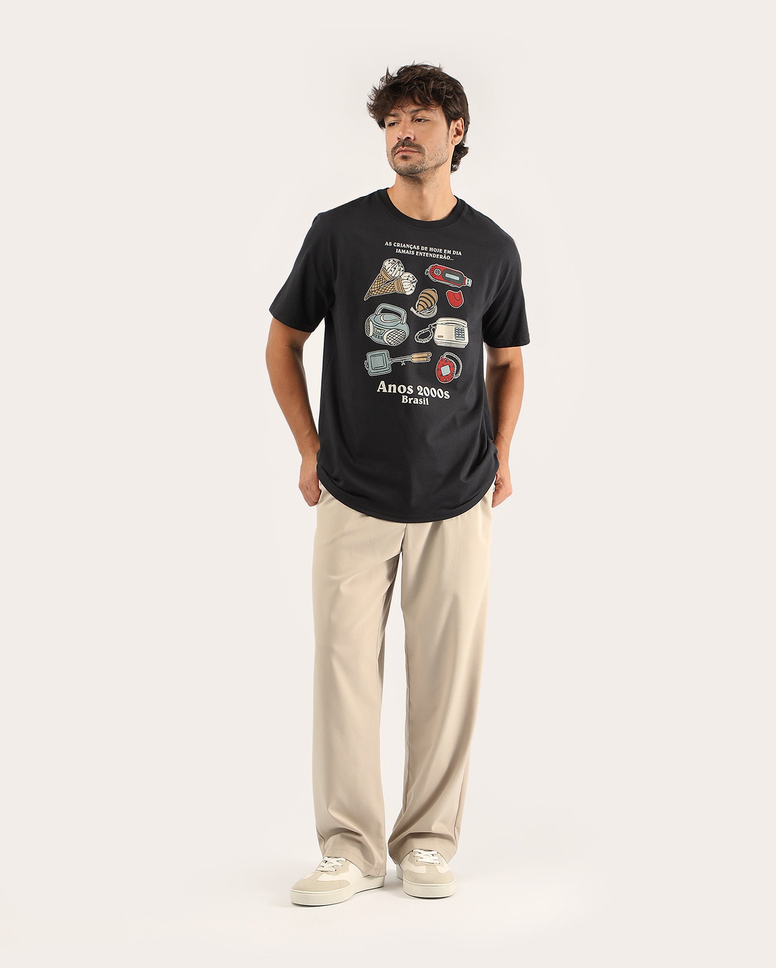 Riachuelo | Camiseta masculina anos 2000 - preta | FANLAB