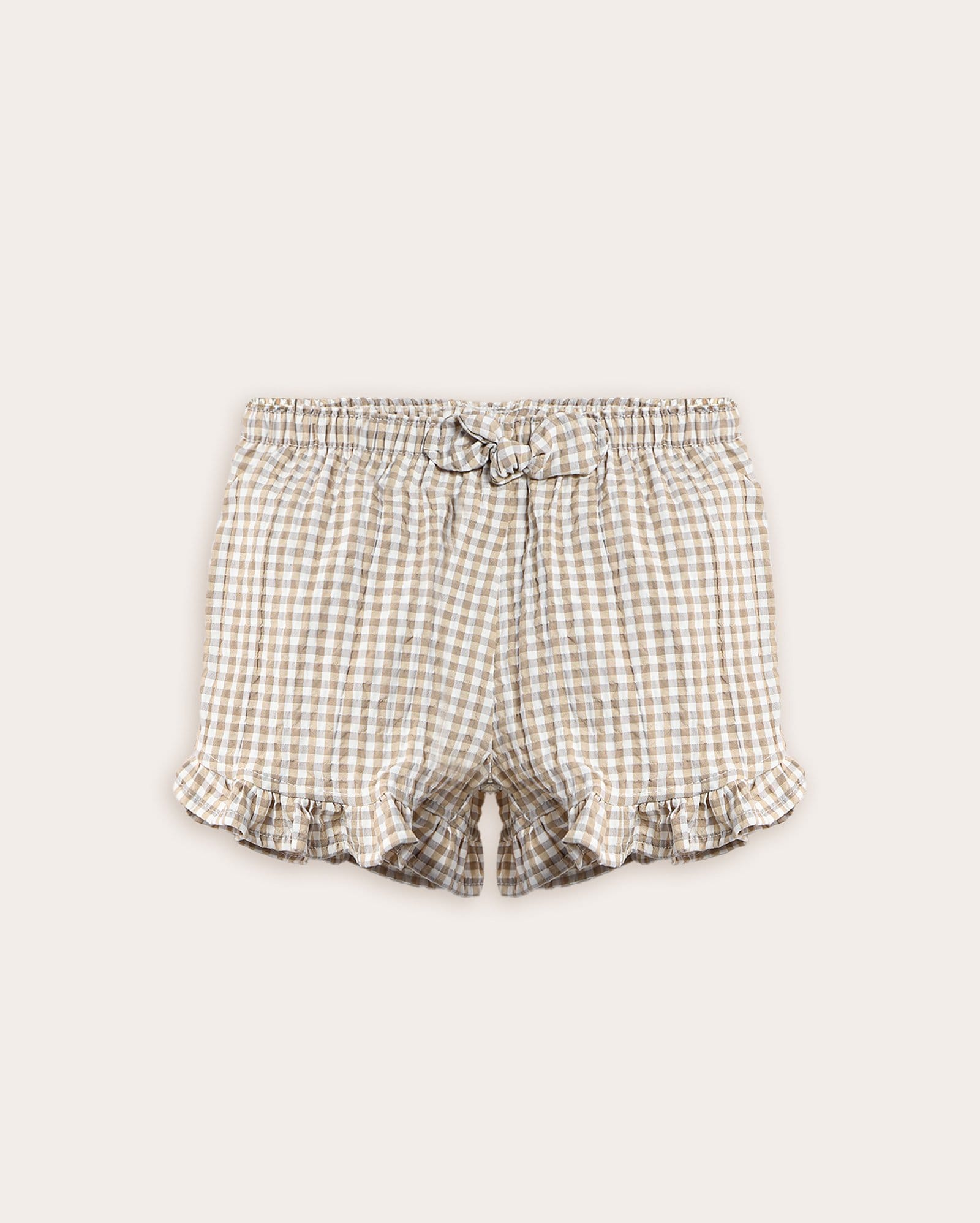 Short bebê xadrez com babado - multicor