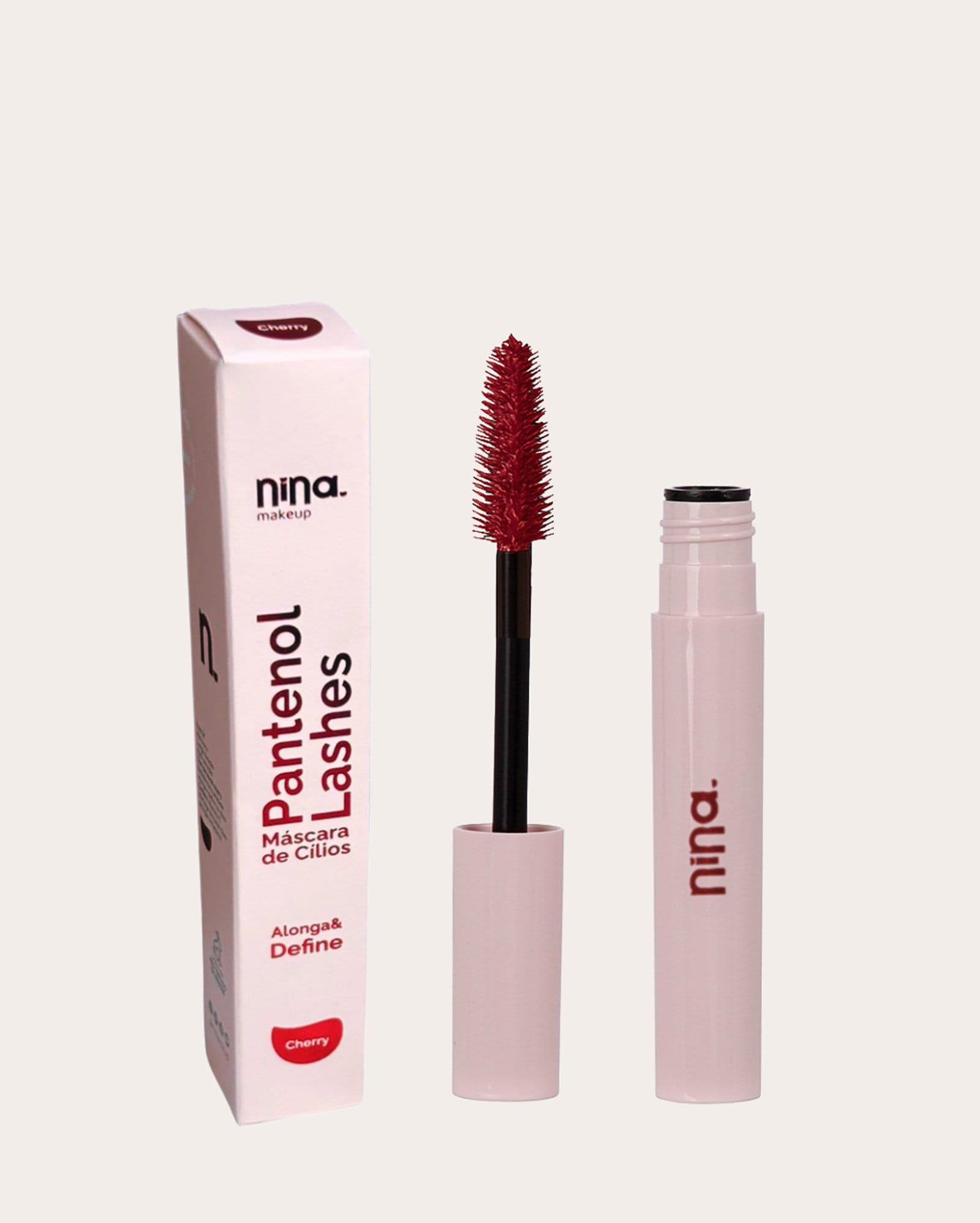 Máscara de cílios Pantenol Lashes cor cherry 1,4g | Nina Makeup