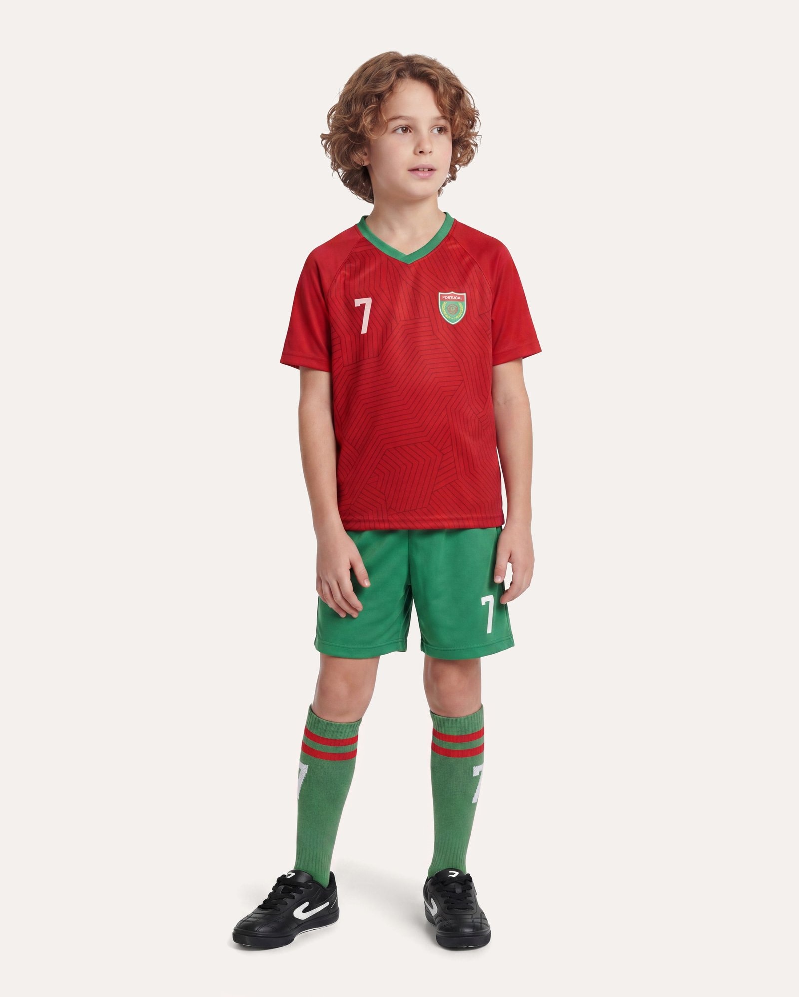 Conjunto curto infantil Portugal 4-14A - multicor