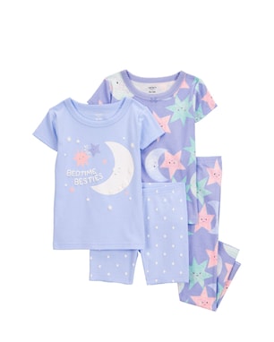 Pijama infantil 4 peças lua e estrelas - multicor | Carter's