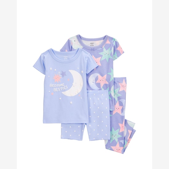 Pijama infantil 4 peças lua e estrelas - multicor | Carter's