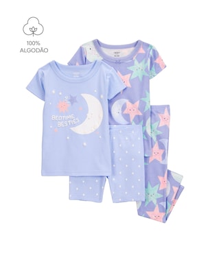 Pijama infantil 4 peças lua e estrelas - multicor | Carter's