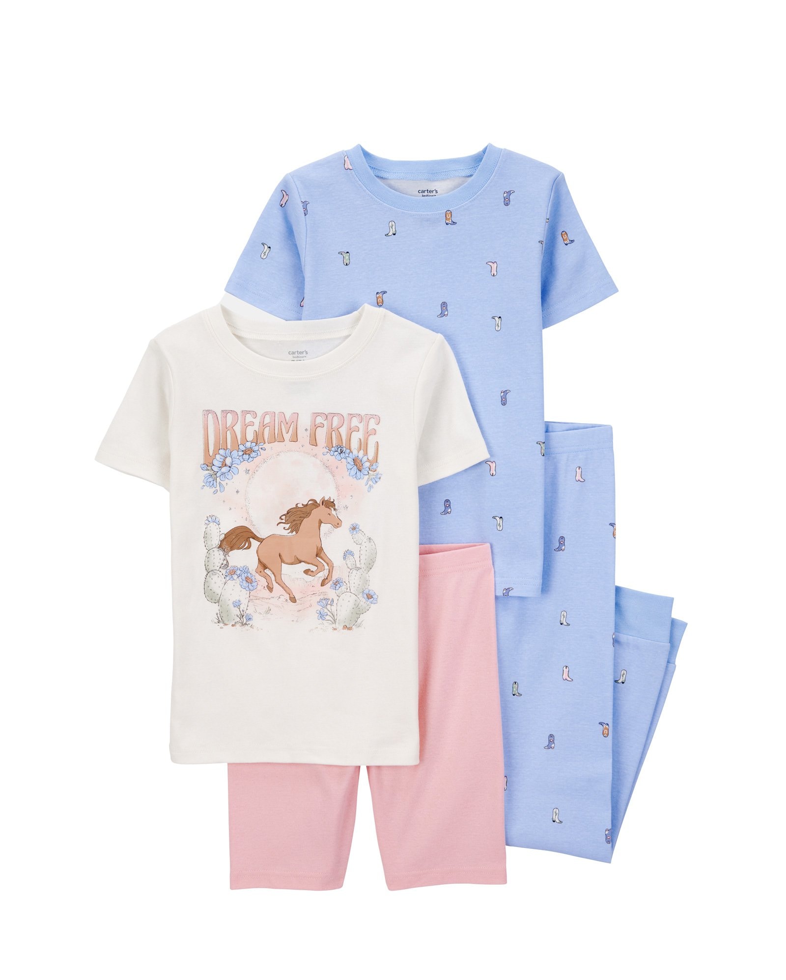 Pijama infantil 4 peças cavalinho e botas - multicor | Carter's