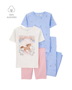 Pijama infantil 4 peças cavalinho e botas - multicor | Carter's