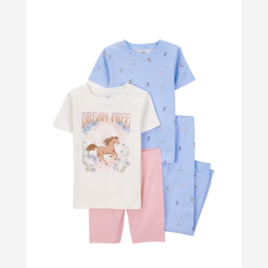 Pijama infantil 4 peças cavalinho e botas - multicor | Carter's