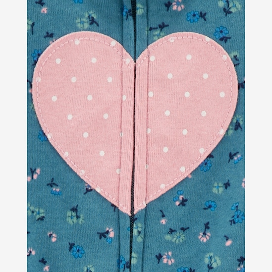 Macacão pijama bebê com pezinho coração - multicor | Carter's