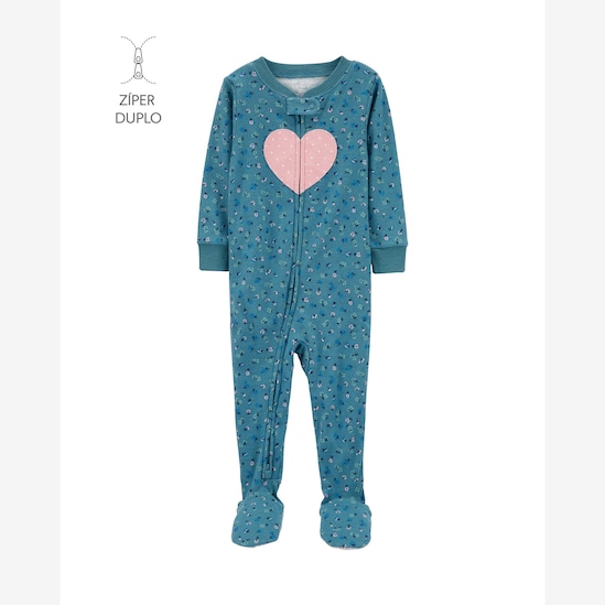 Macacão pijama bebê com pezinho coração - multicor | Carter's