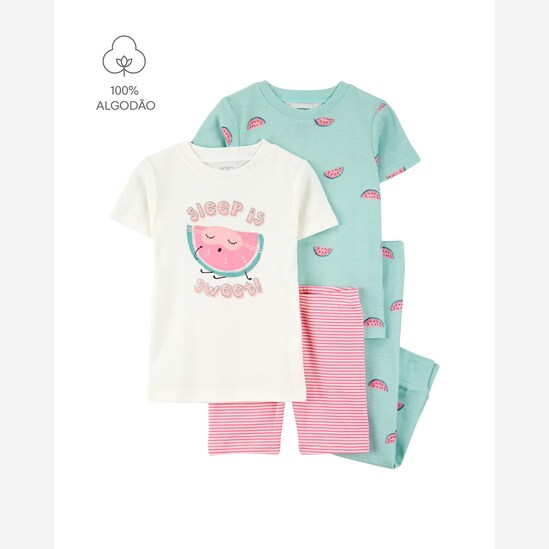 Pijama infantil 4 peças melancia - multicor | Carter's