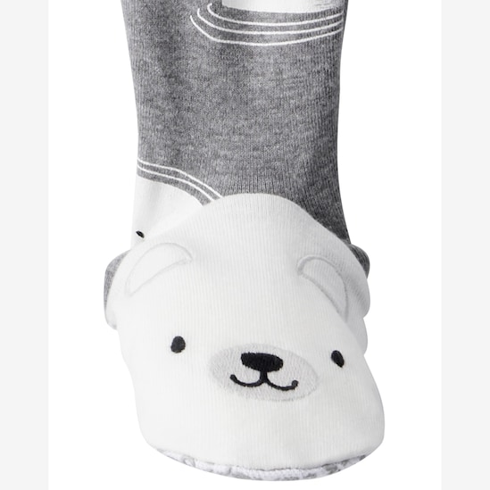 Macacão pijama bebê com pezinho urso - cinza | Carter's