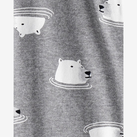 Macacão pijama bebê com pezinho urso - cinza | Carter's