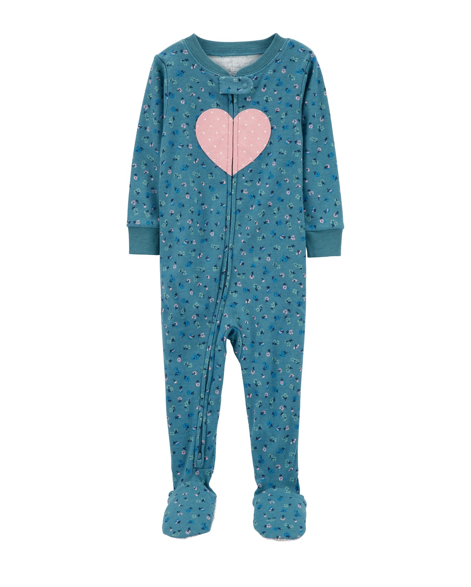 Macacão pijama infantil com pezinho coração - multicor | Carter's