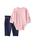 Conjunto longo bebê 2 peças jeans floral - multicor | Carter's