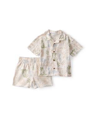 Conjunto curto bebê 2 peças ilha - bege | Carter's