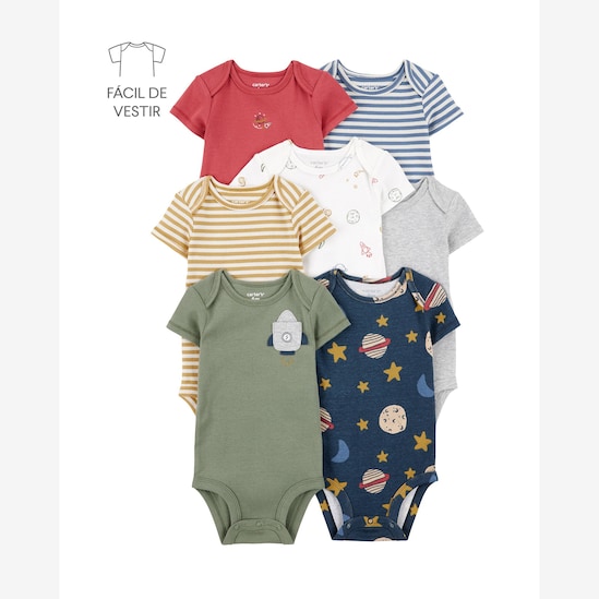 Kit body bebê 7 peças planetas e foguetes - multicor | Carter's