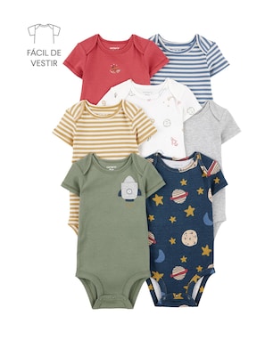 Kit body bebê 7 peças planetas e foguetes - multicor | Carter's