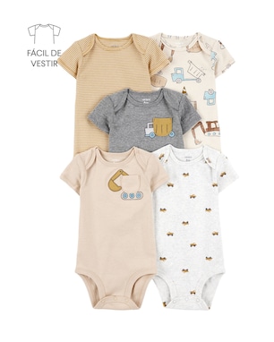 Kit body bebê 5 peças tratores e caminhão - multicor | Carter's