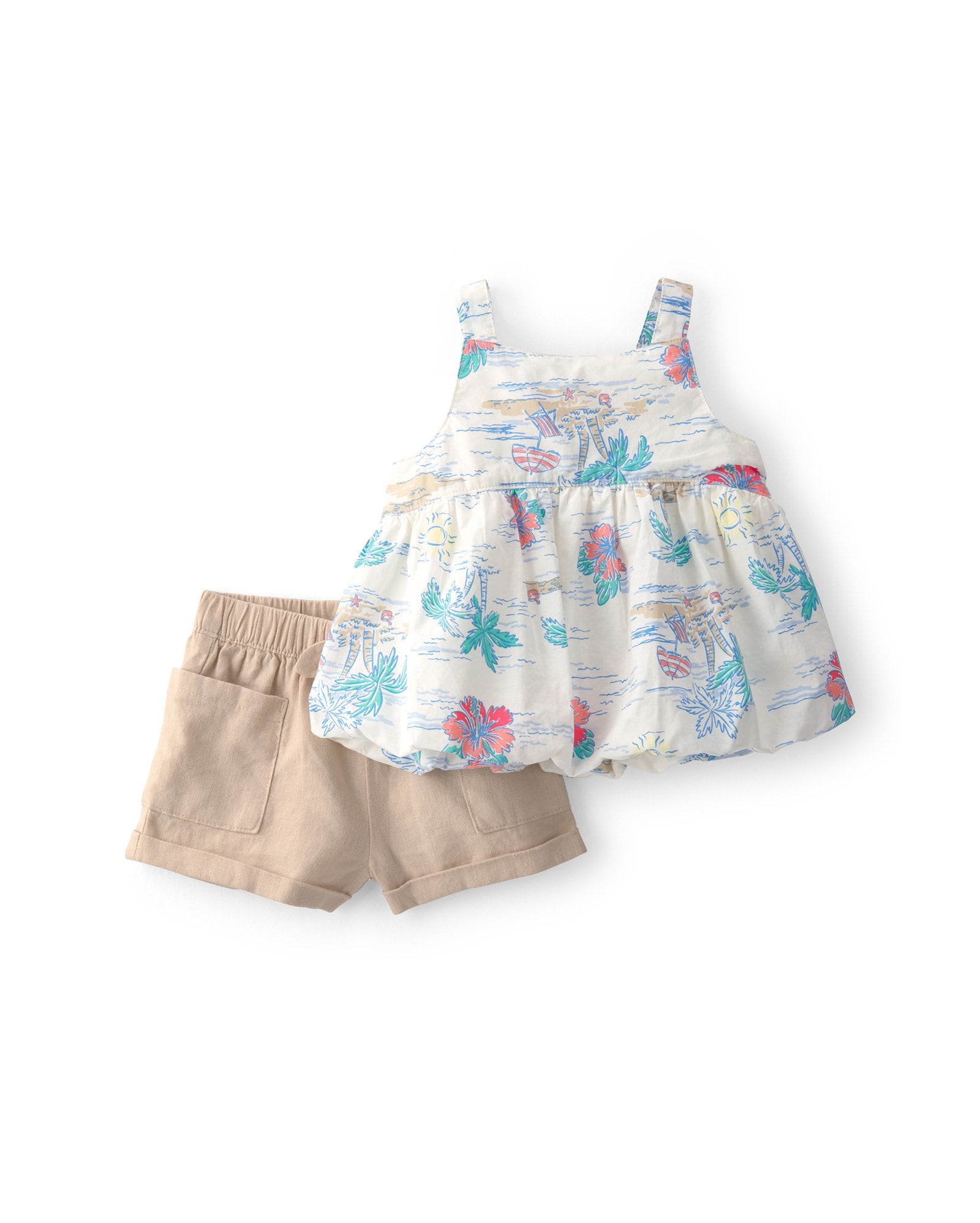 Conjunto curto bebê 2 peças ilha - multicor | Carter's