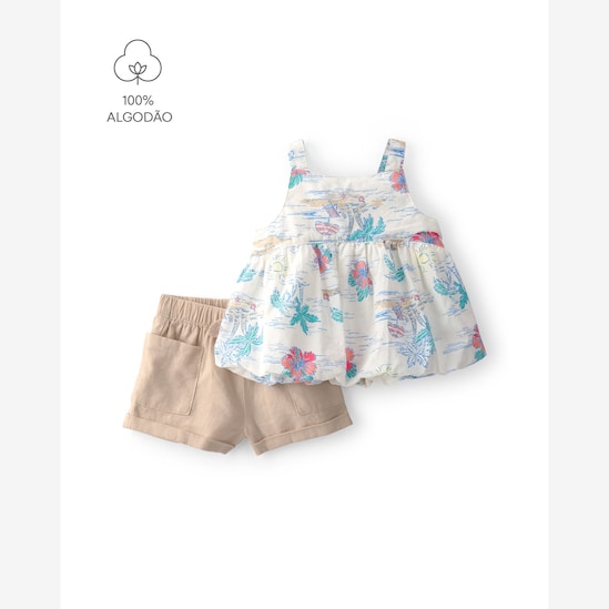 Conjunto curto bebê 2 peças ilha - multicor | Carter's