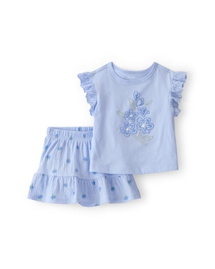Conjunto curto bebê 2 peças floral - azul | Carter's