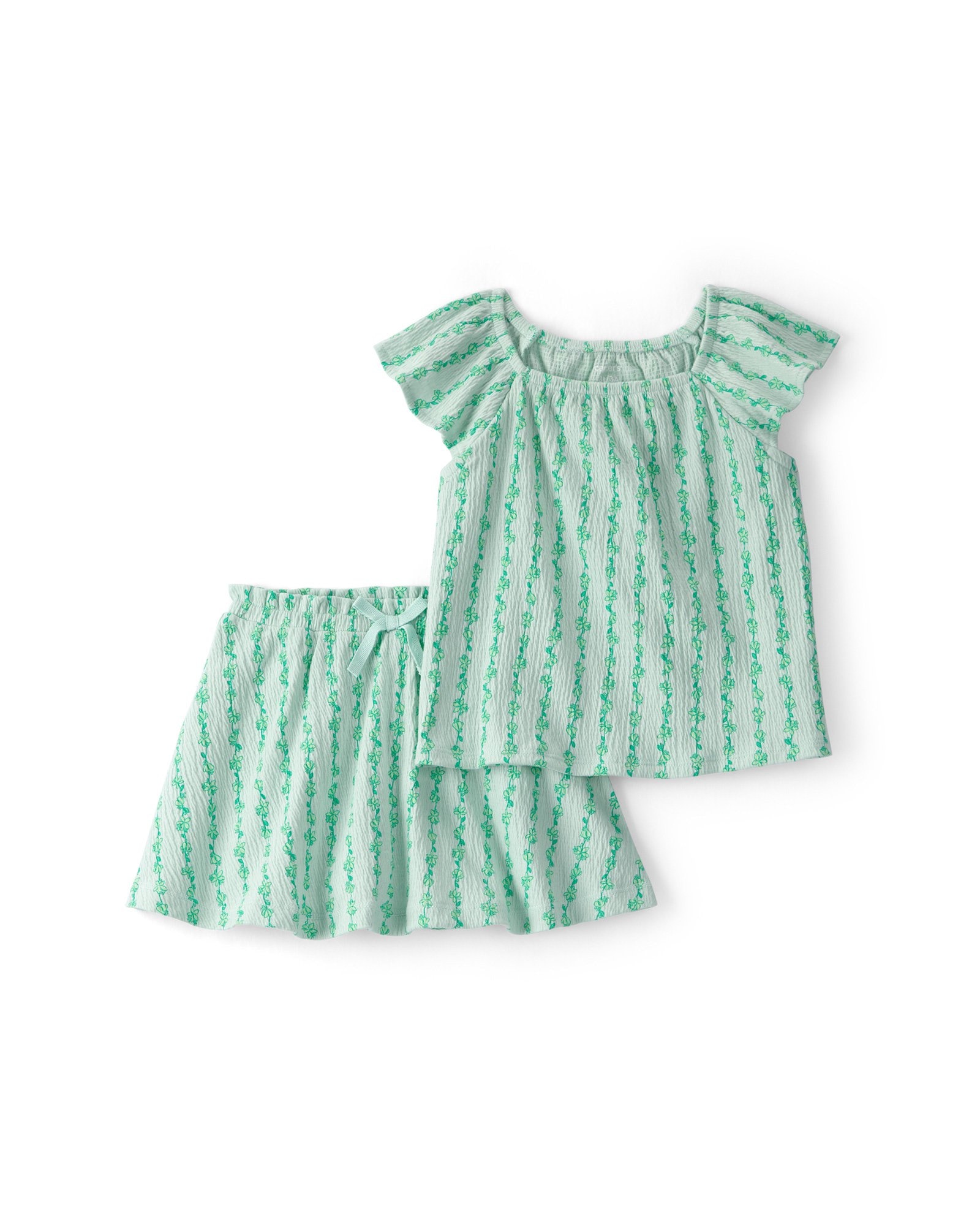 Conjunto curto infantil 2 peças texturizada - verde | Carter's