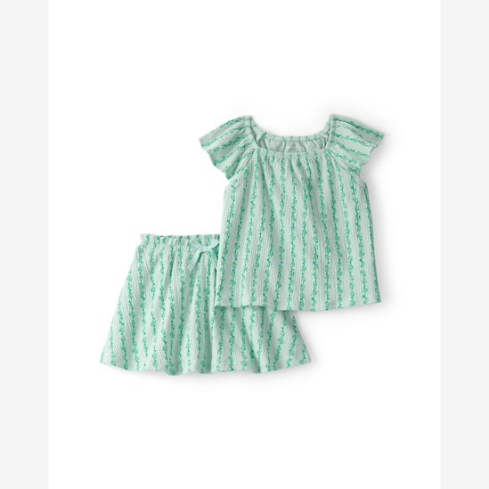 Conjunto curto infantil 2 peças texturizada - verde | Carter's