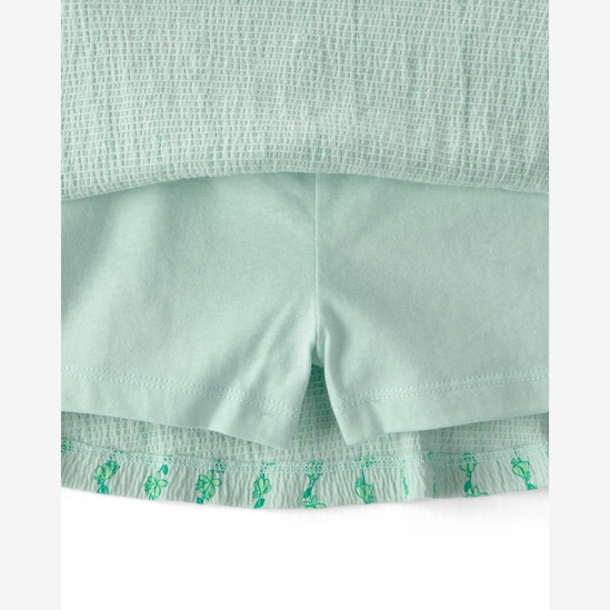Conjunto curto infantil 2 peças texturizada - verde | Carter's