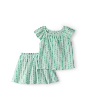 Conjunto curto infantil 2 peças texturizada - verde | Carter's
