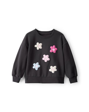 Blusa de moletom infantil floral interativo - preta | Carter's